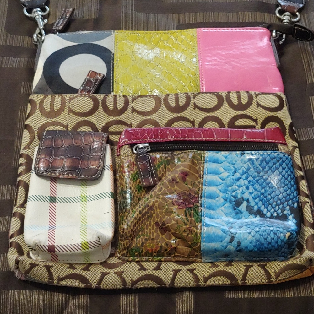 Multi Colored Patchwork Crossbody - image 1